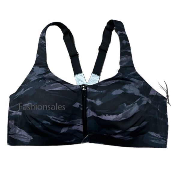 Victoria’s Secret knockout Front Close High Support Sports Bra black multicolor - Picture 1 of 3